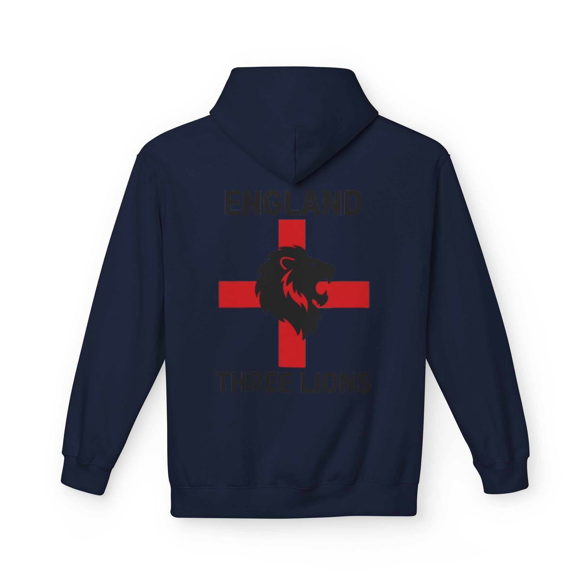England Three Lions Hoodie – Red Cross Lion Football Fan Pullover
