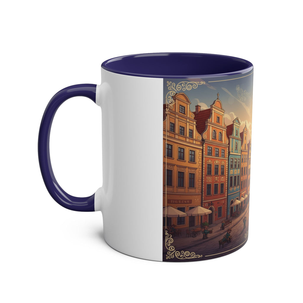 Wrocław Vintage Cityscape Mug — 11oz Two-Tone Coffee Cup