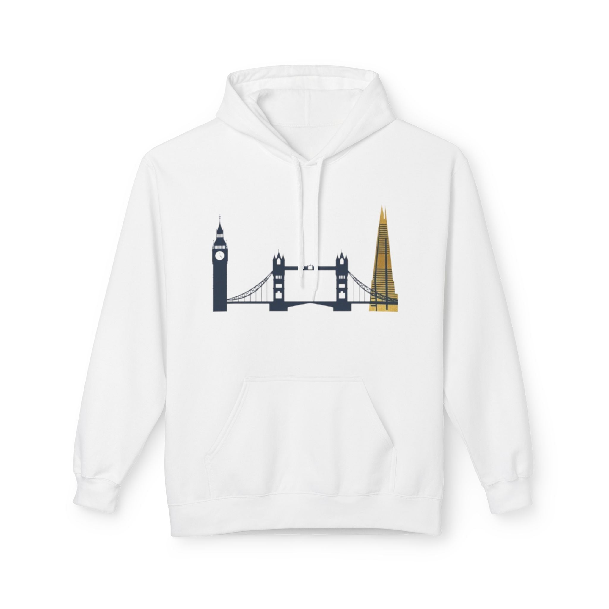 London Skyline Hoodie — Minimal Big Ben, Tower Bridge & The Shard Travel Sweatshirt