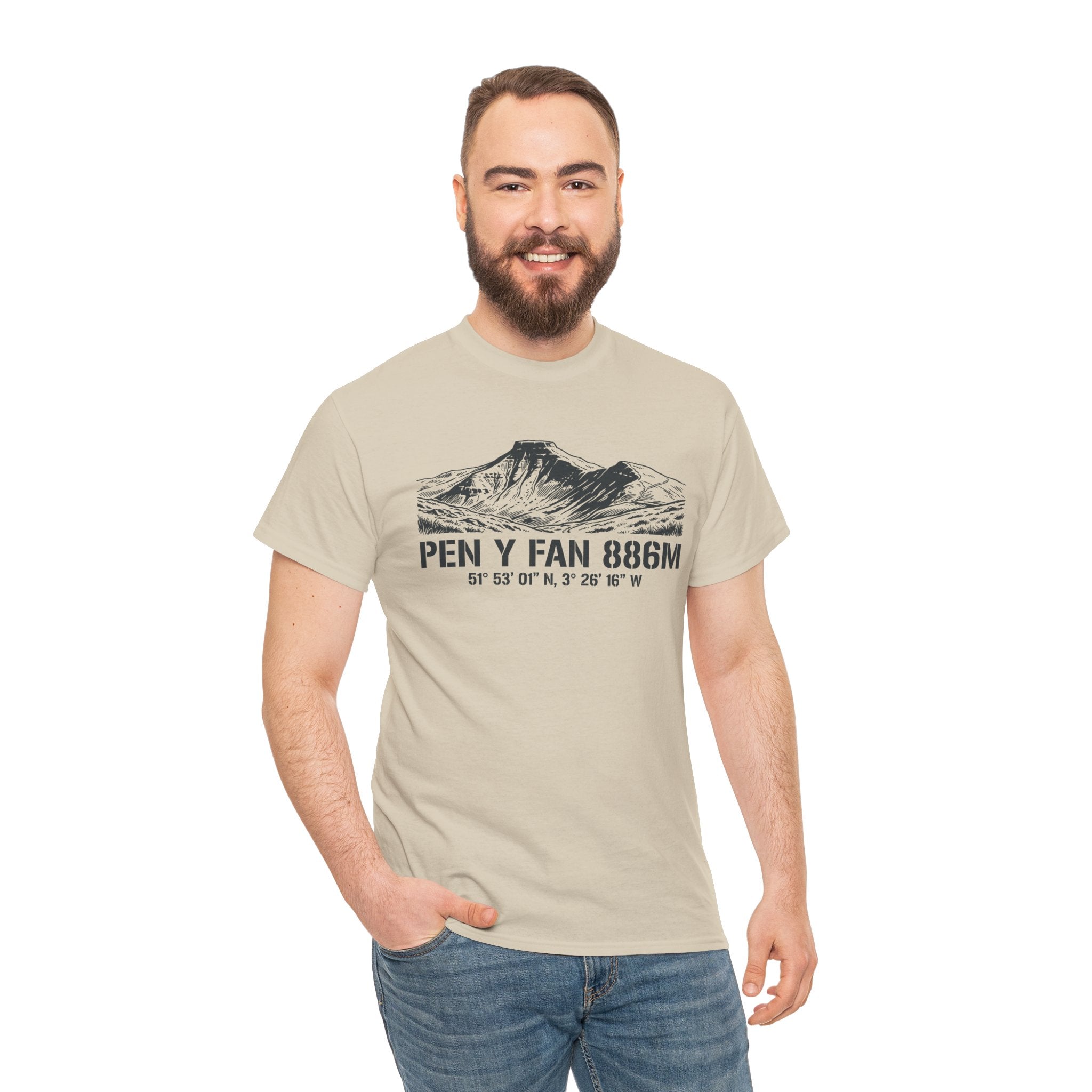 Pen y Fan 886m Graphic Tee | Vintage Elevation & Coordinates