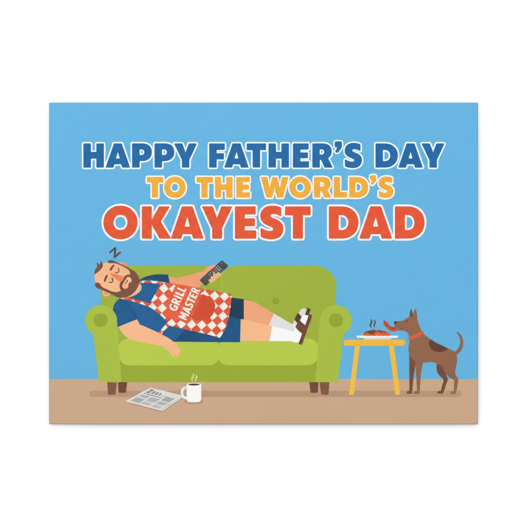 Happy Father’s Day 'Okayest Dad' Canvas Wall Art