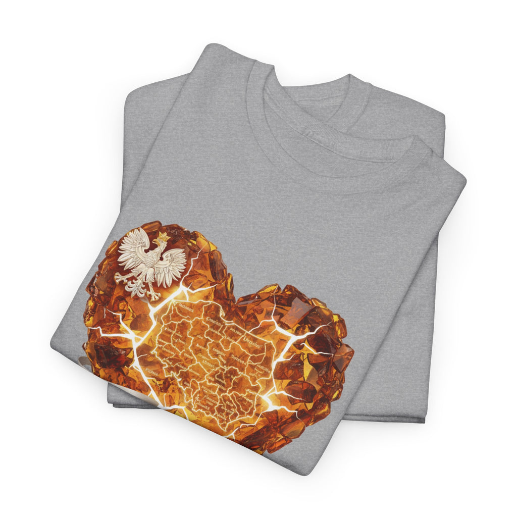 Polish Pride Heart Flame Tee | Polska Heritage T-Shirt
