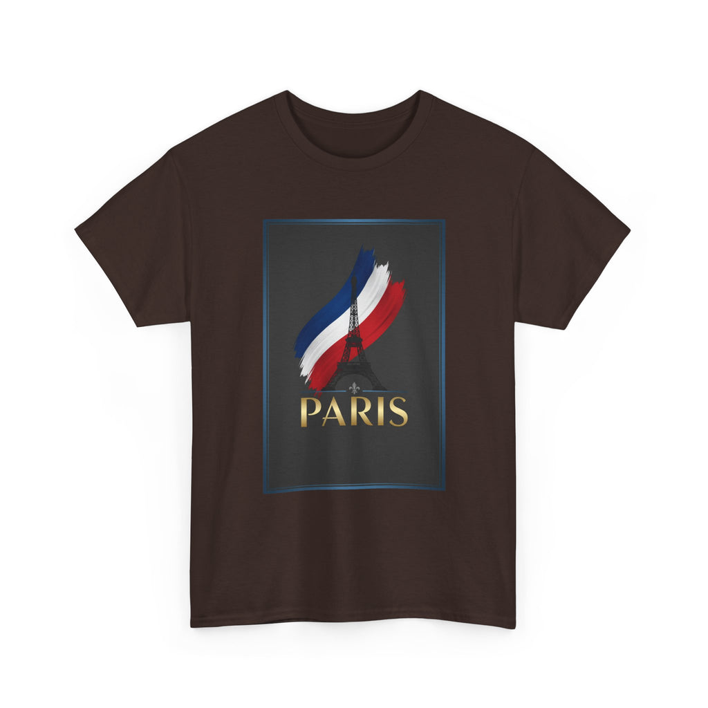 Paris Tricolor Graphic Tee — French Flag Brushstroke T-Shirt