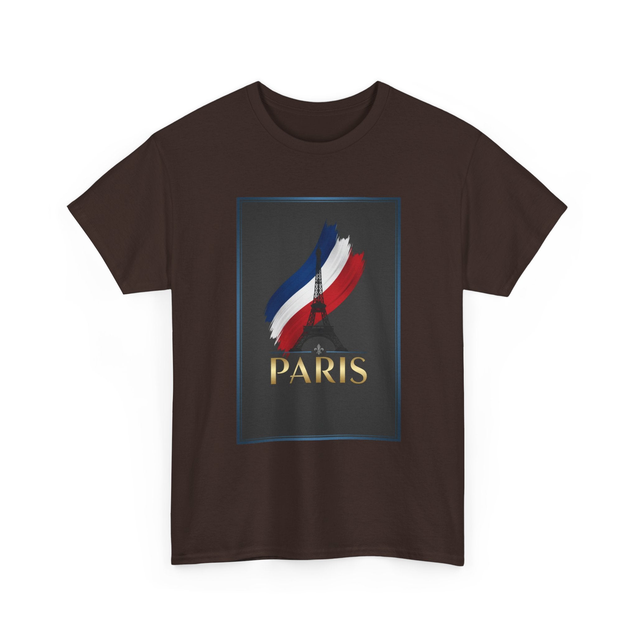 Paris Tricolor Graphic Tee — French Flag Brushstroke T-Shirt
