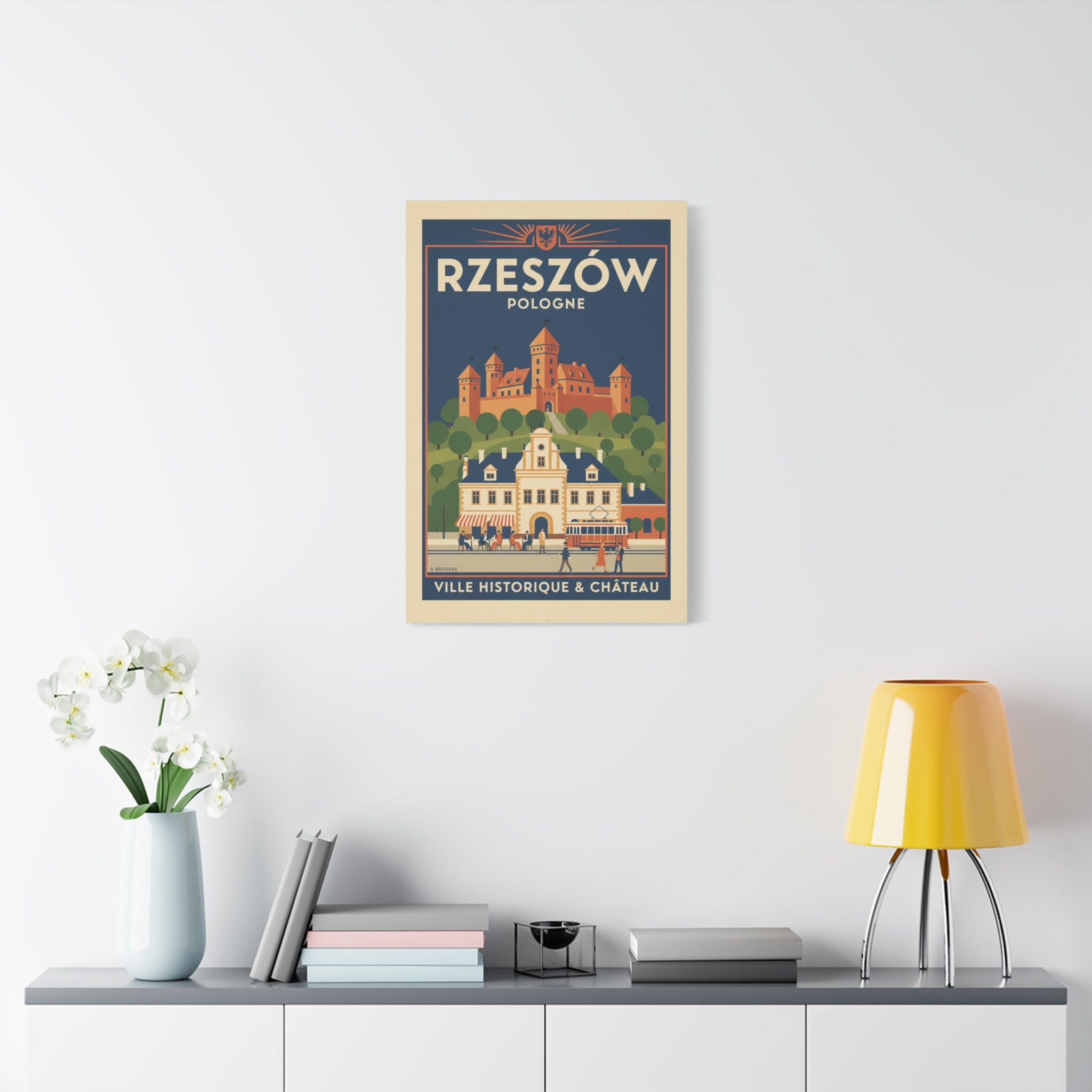 Rzeszów Vintage Travel Poster Canvas - Matte Stretched Wall Art