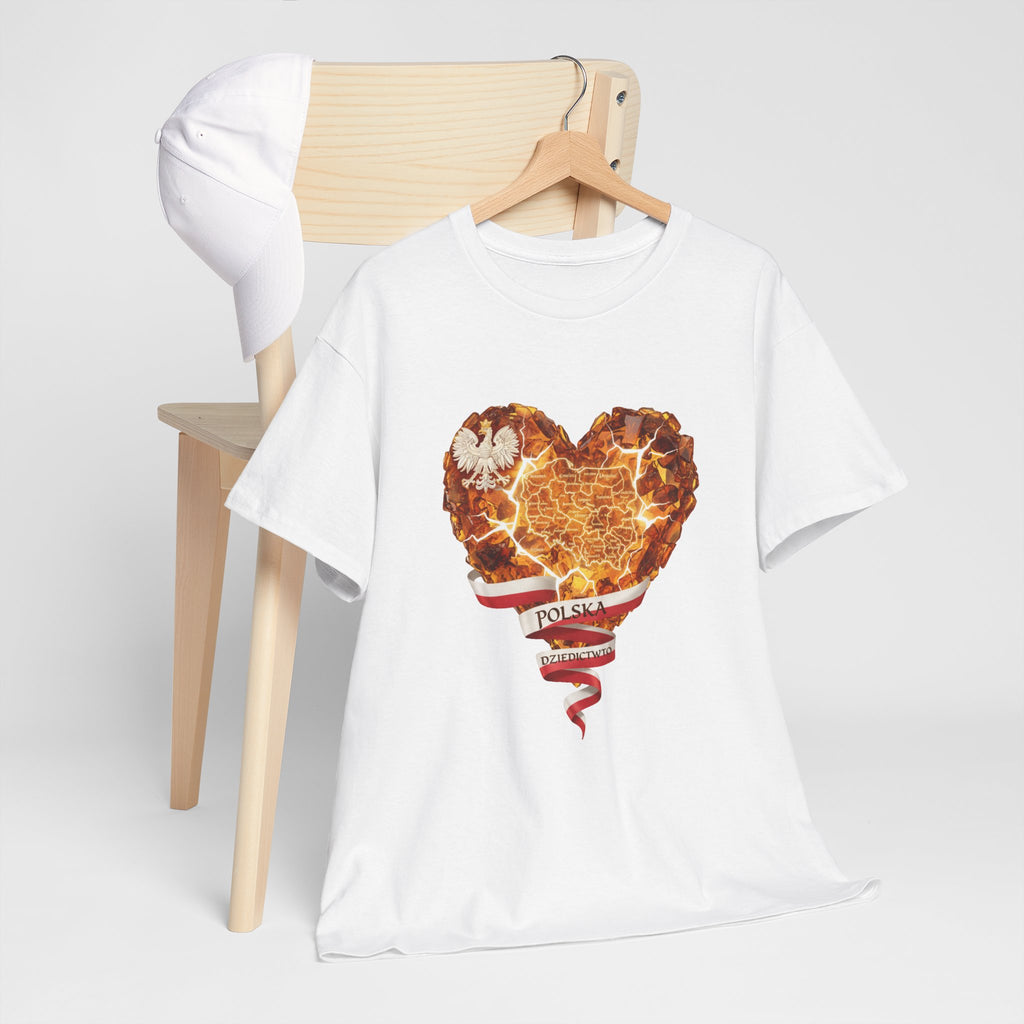 Polish Pride Heart Flame Tee | Polska Heritage T-Shirt