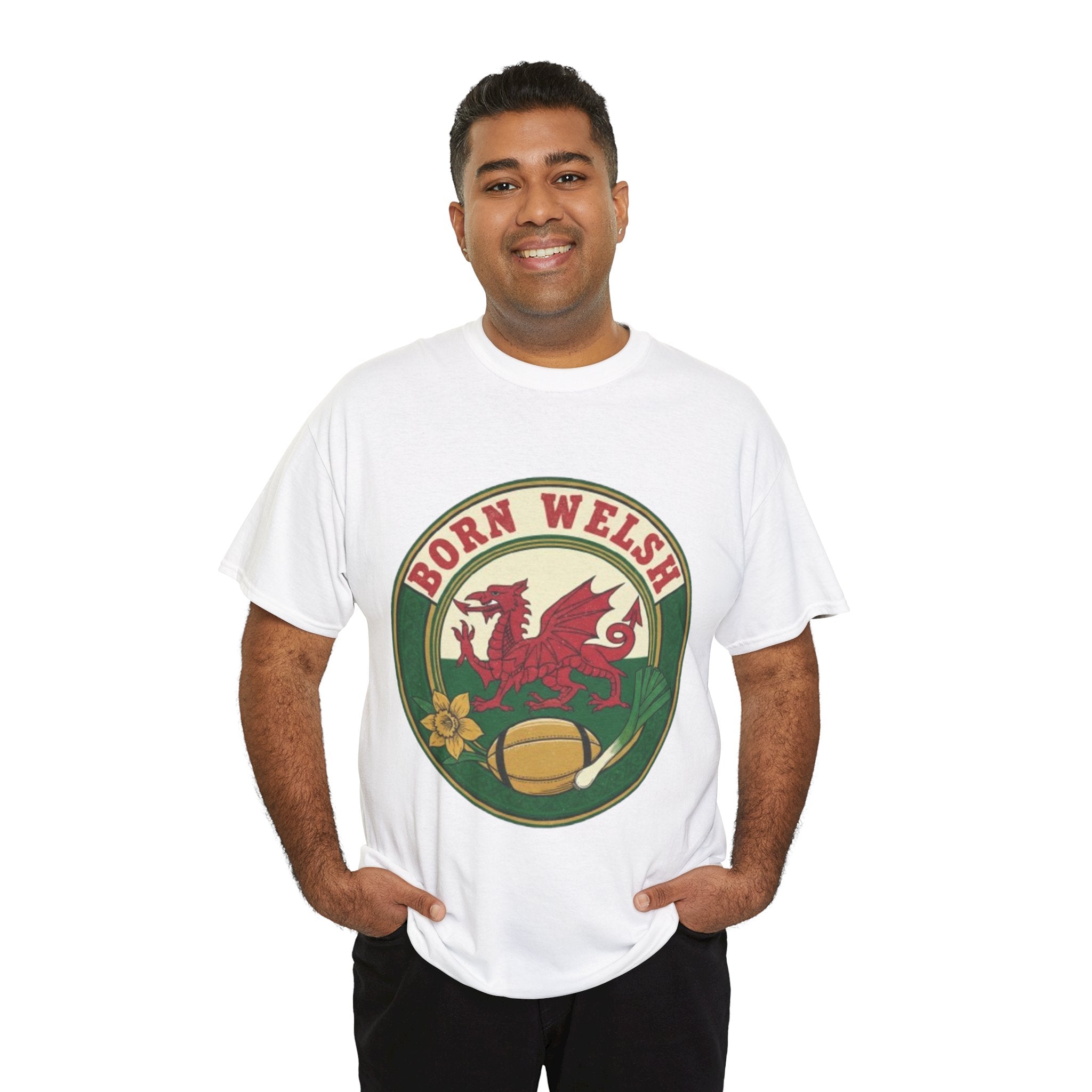 Born Welsh T-Shirt — Retro Welsh Dragon Heritage Tee