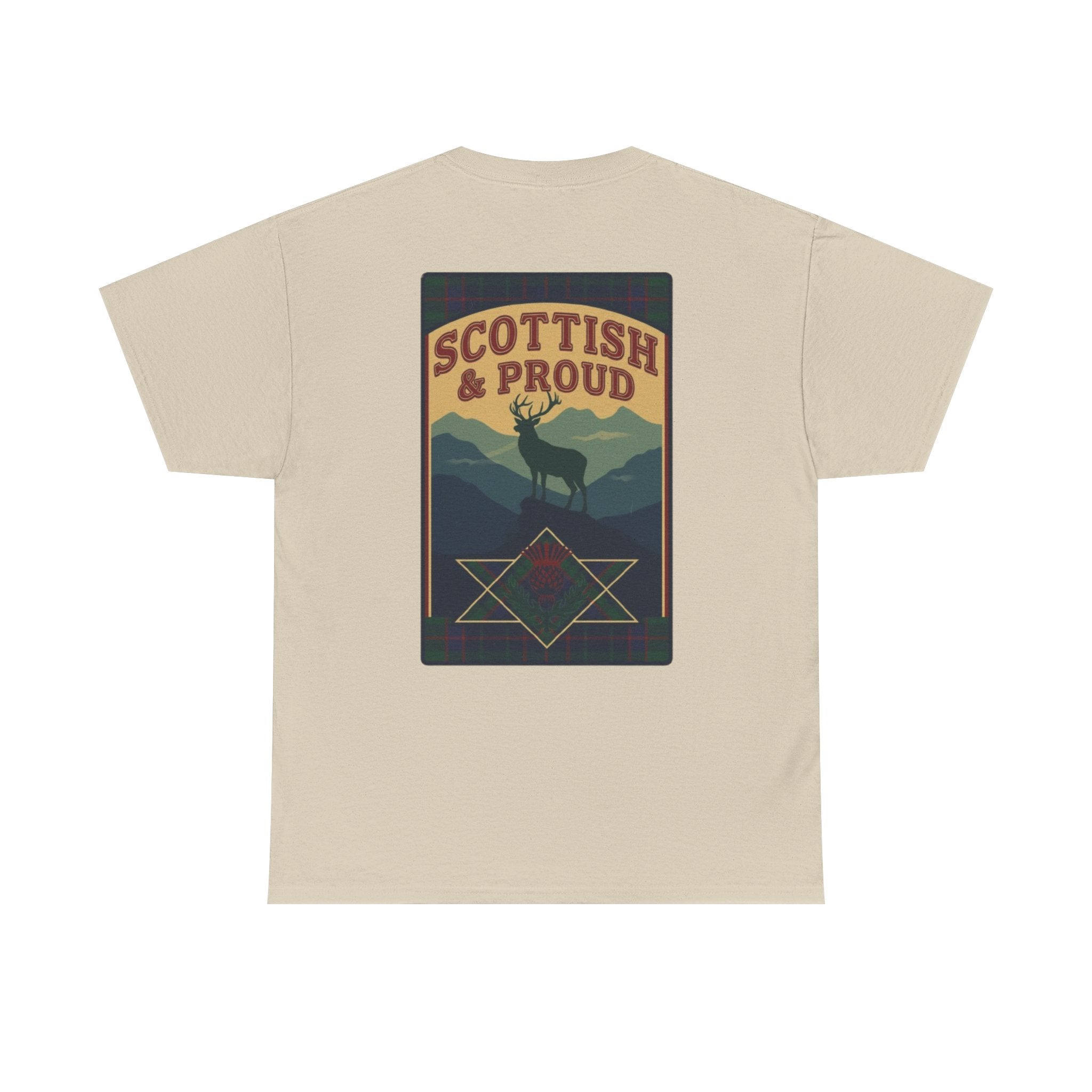 Scottish & Proud T‑Shirt — Retro Stag Scotland Flag Tee