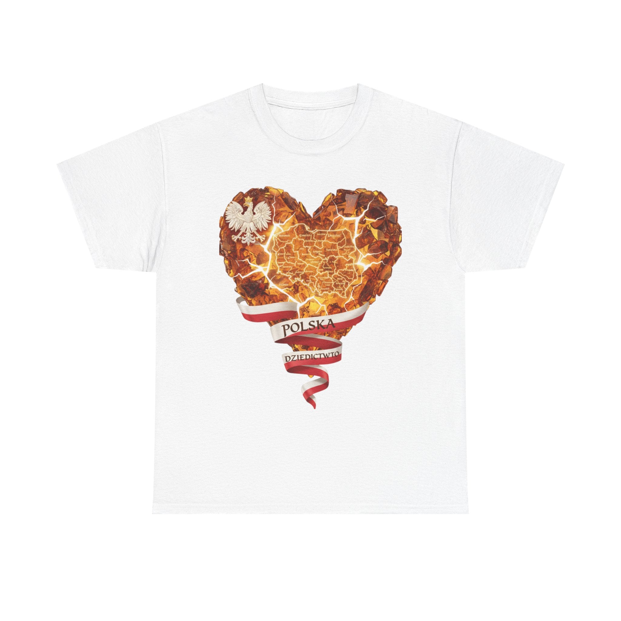 Polish Pride Heart Flame Tee | Polska Heritage T-Shirt