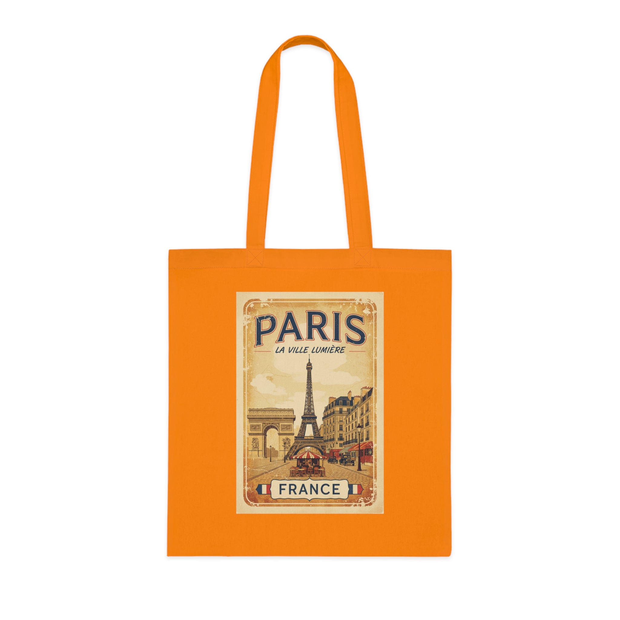 Paris Vintage Poster Cotton Tote Bag – Eiffel Tower France Travel Market Tote