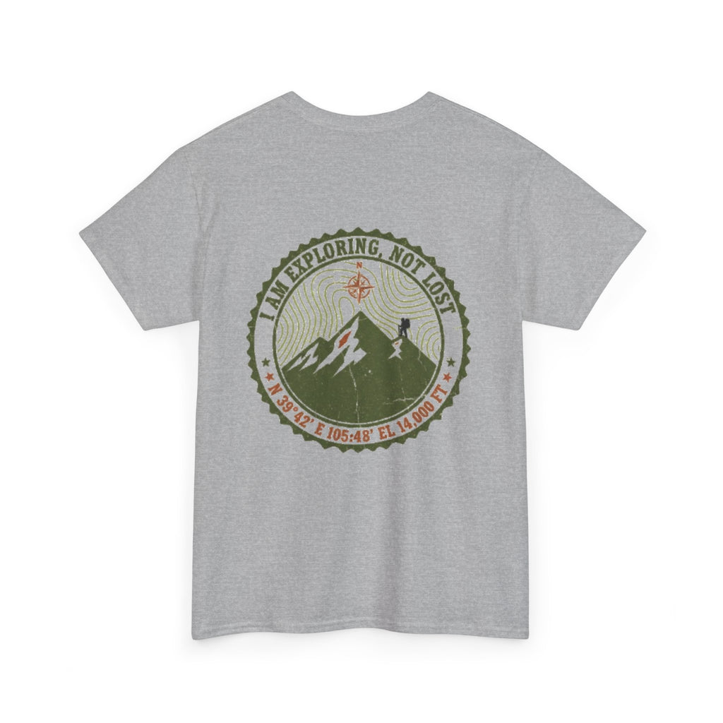 Adventure Mountain Tee – "I Am Exploring, Not Lost" Graphic T-Shirt