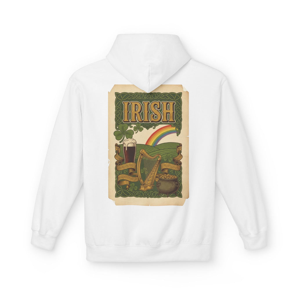 Irish Vintage Poster Hoodie – Retro Rainbow & Harp St. Patrick’s Sweatshirt
