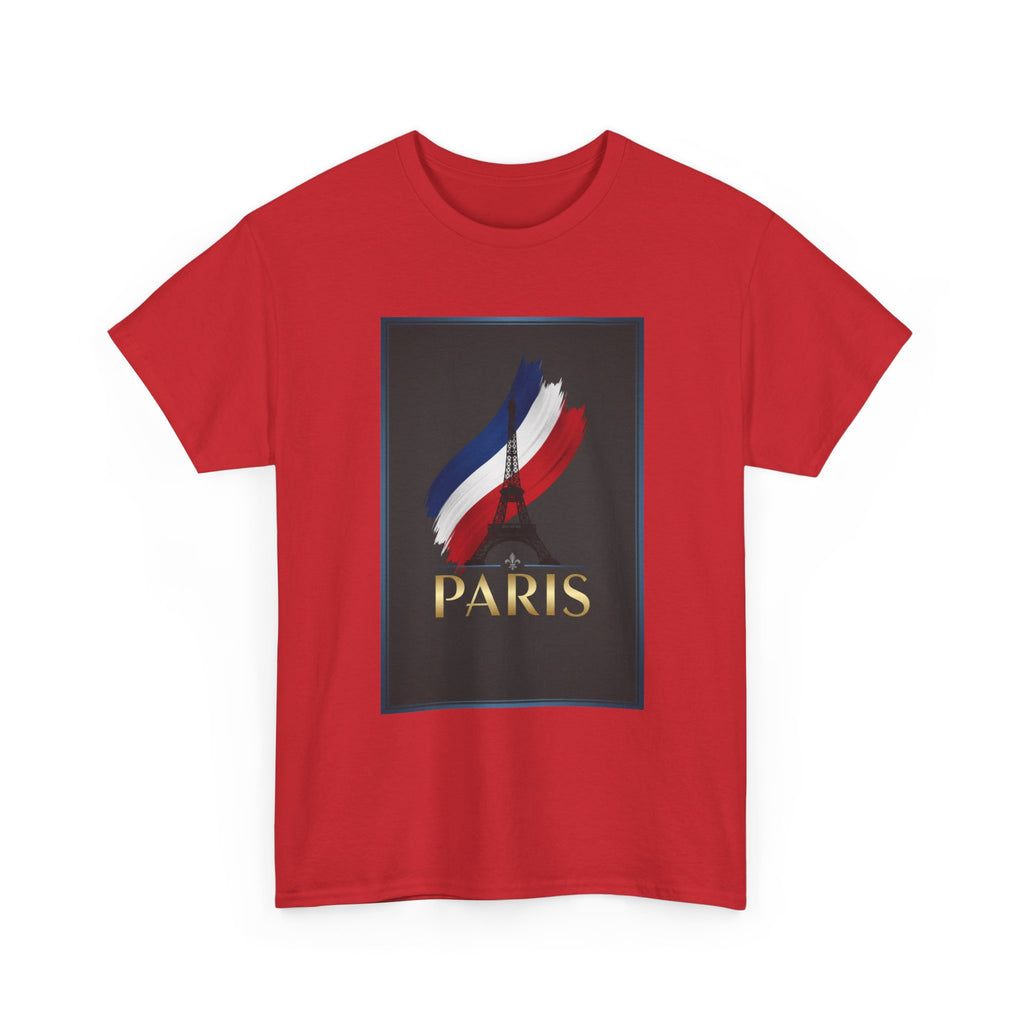 Paris Tricolor Graphic Tee — French Flag Brushstroke T-Shirt