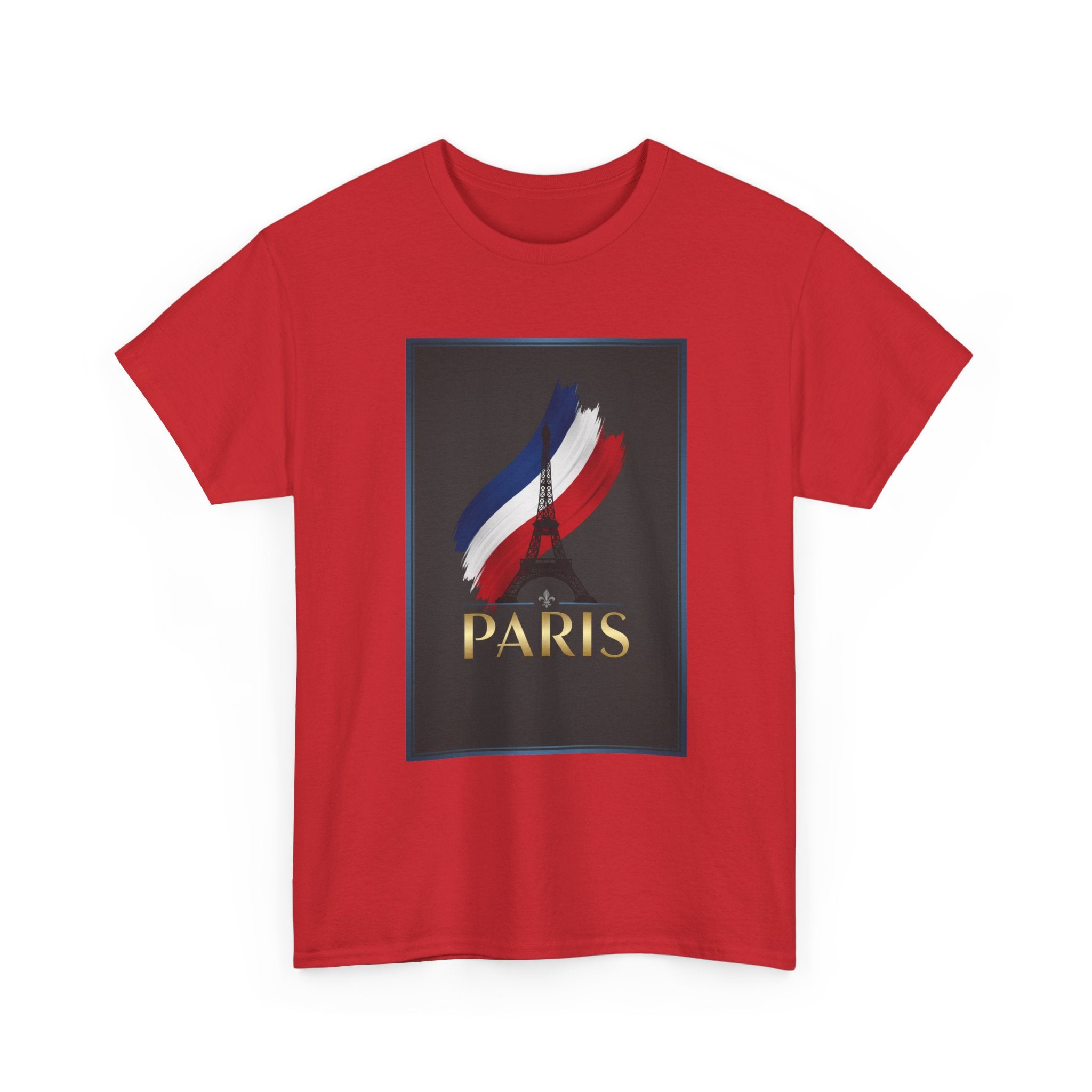 Paris Tricolor Graphic Tee — French Flag Brushstroke T-Shirt