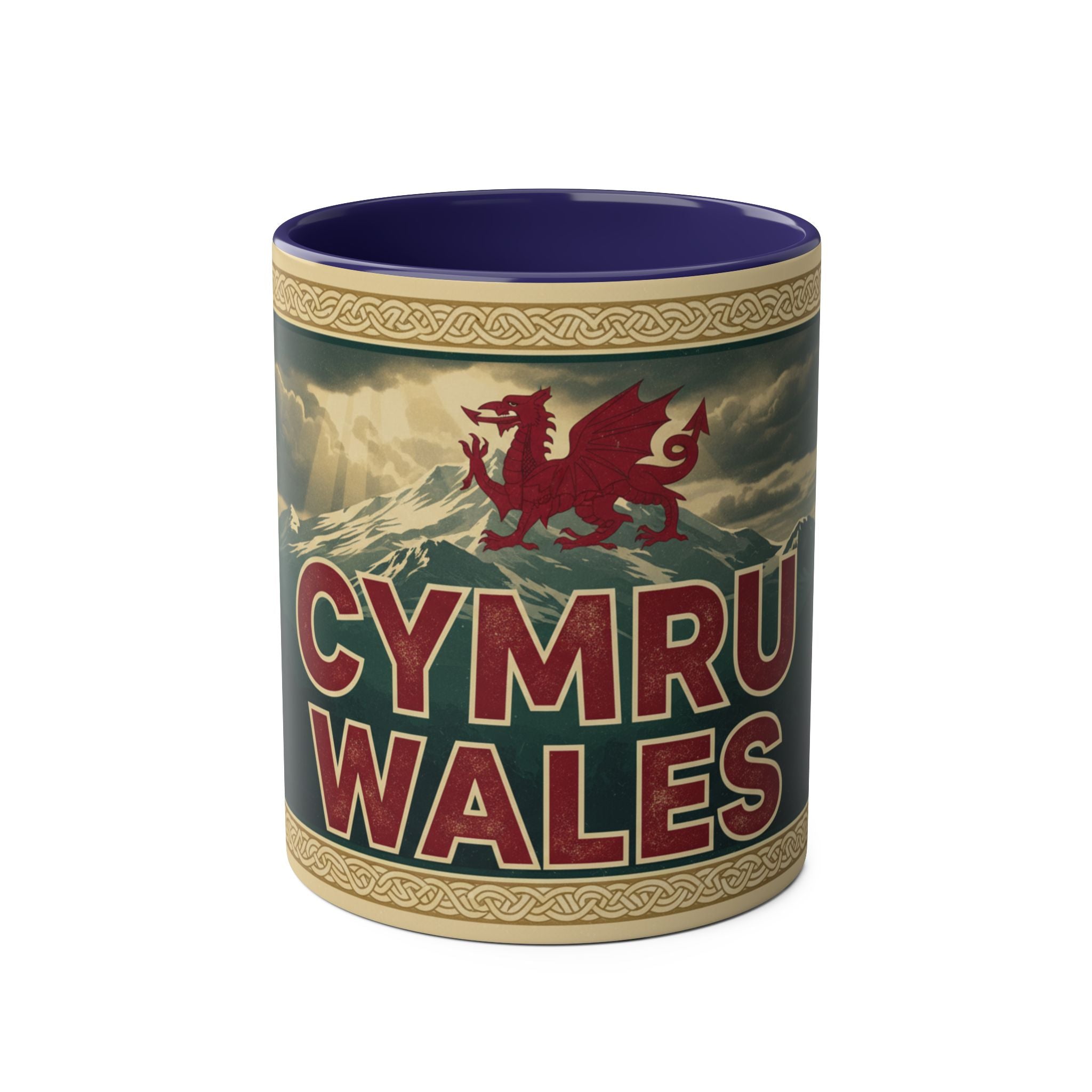 Cymru Wales Coffee Mug — Red Two-Tone 11oz Welsh Dragon Mug
