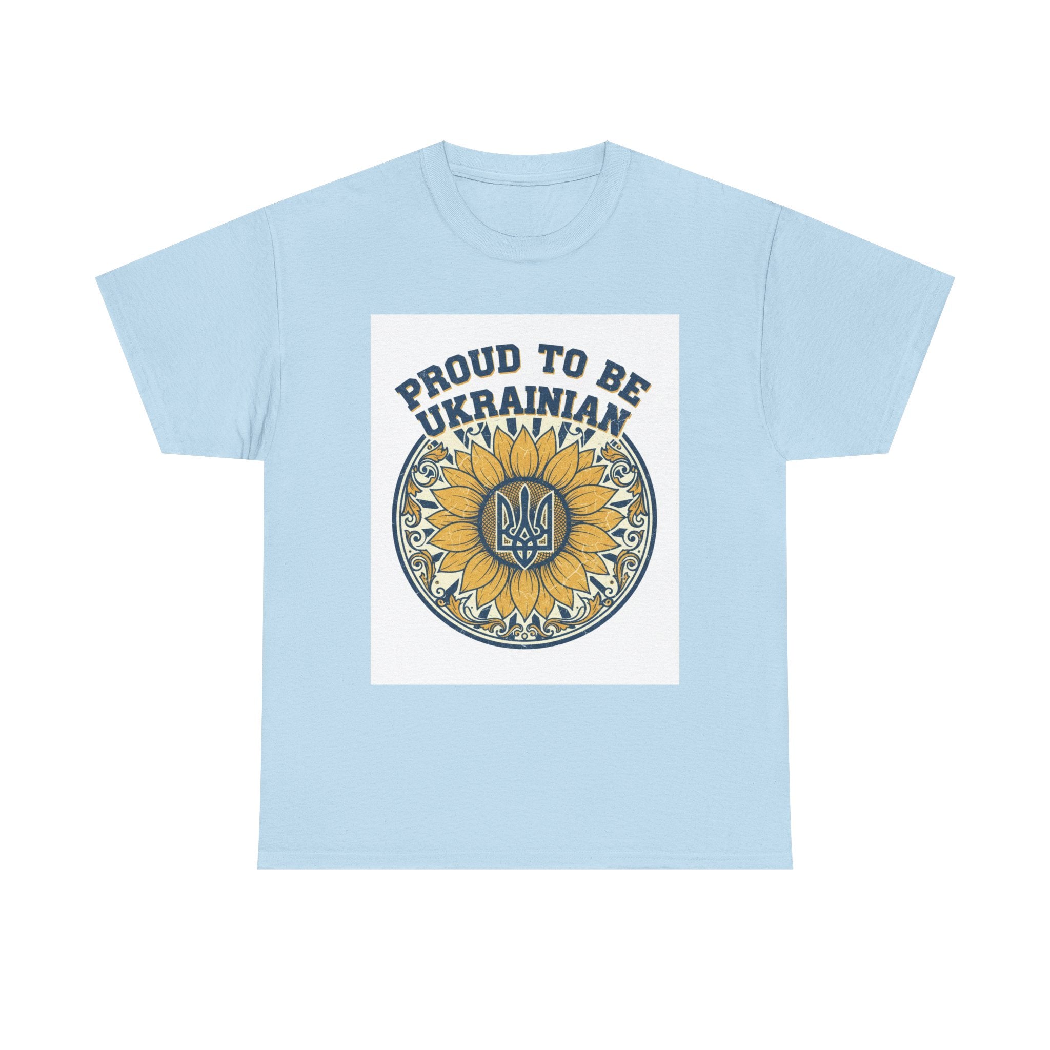 Proud to Be Ukrainian T-Shirt — Sunflower & Trident Pride Tee
