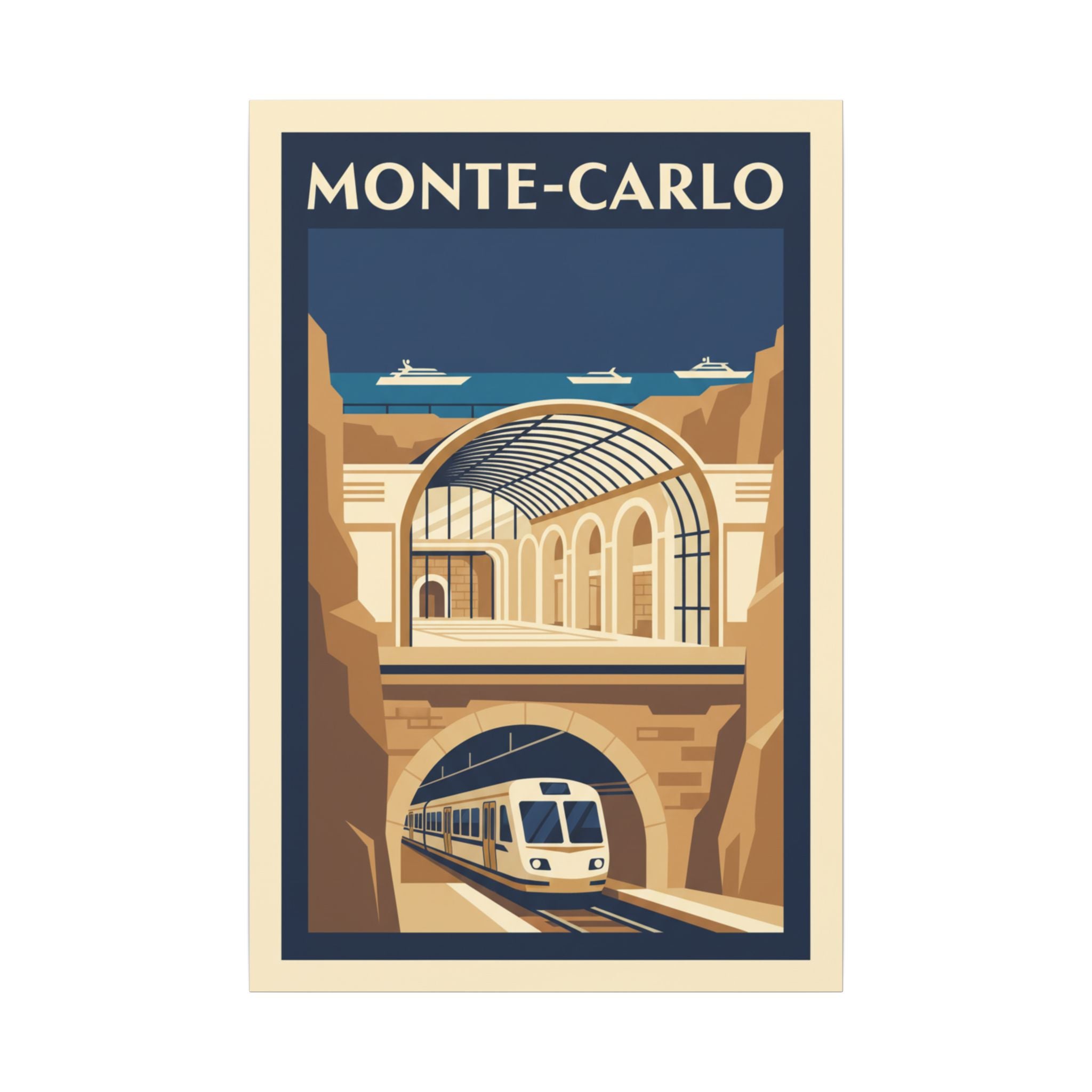 Monte Carlo Vintage Travel Poster Canvas