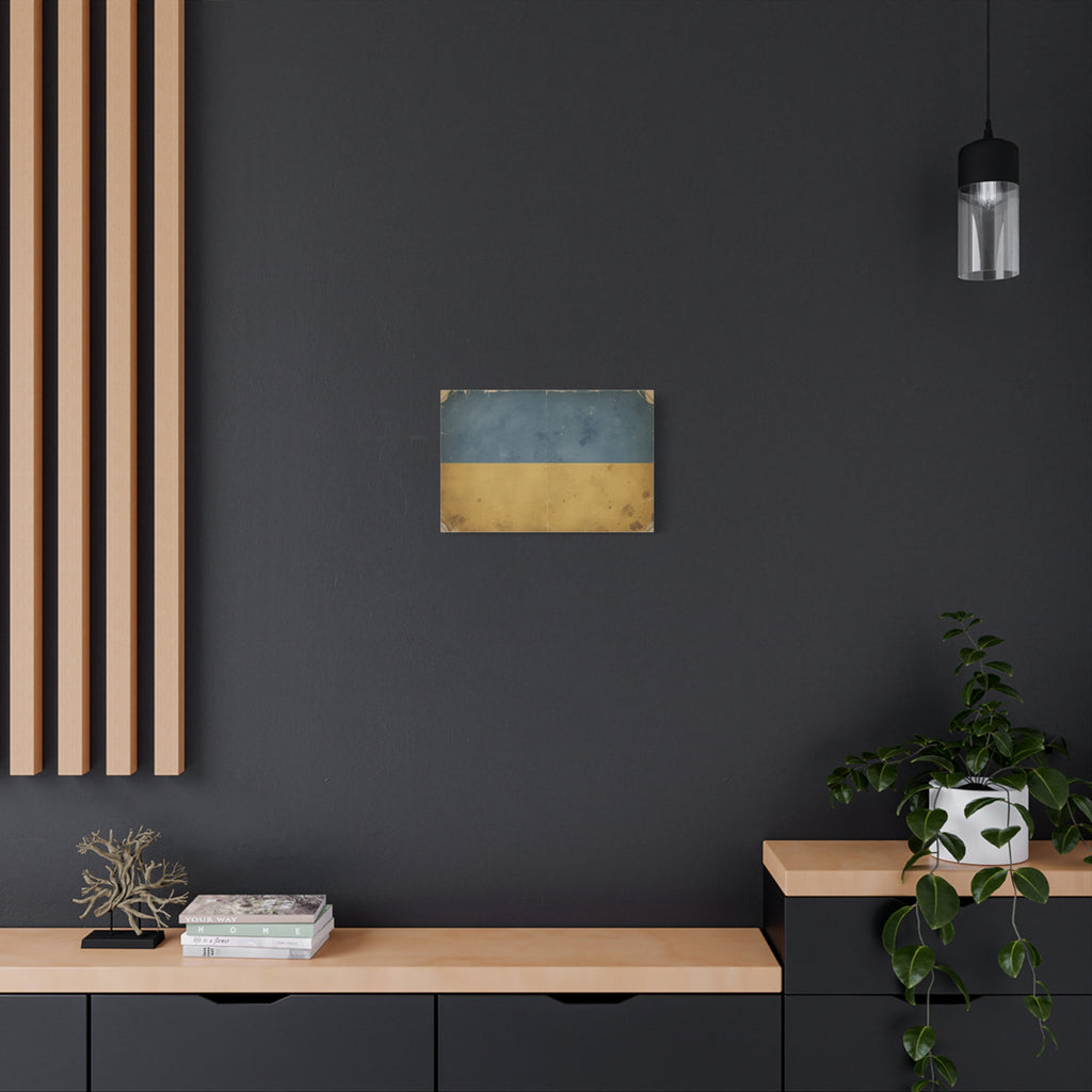 Ukrainian Flag Vintage Matte Canvas Print — Rustic Blue & Yellow Wall Art, Stretched 1.25"