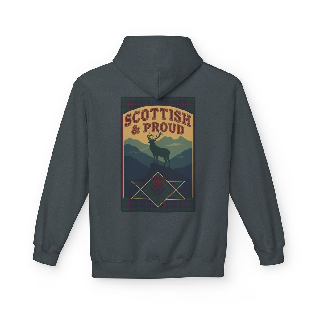 Scottish Hoodie — "Scottish & Proud" Vintage Stag Graphic Pullover