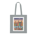 Wroclaw Cityscape Cotton Tote — Retro Polish Travel Market Bag