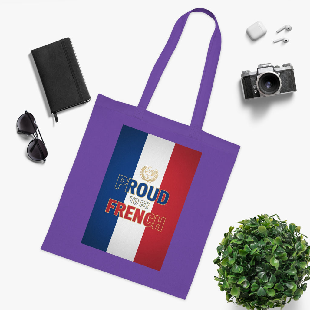 Proud to Be French Cotton Tote — Tricolor Flag Grocery & Market Bag