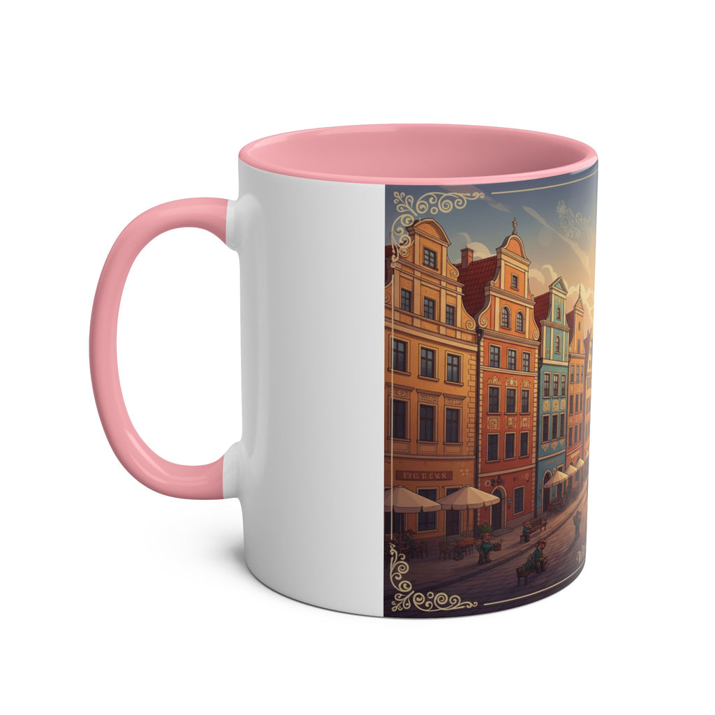 Wrocław Vintage Cityscape Mug — 11oz Two-Tone Coffee Cup
