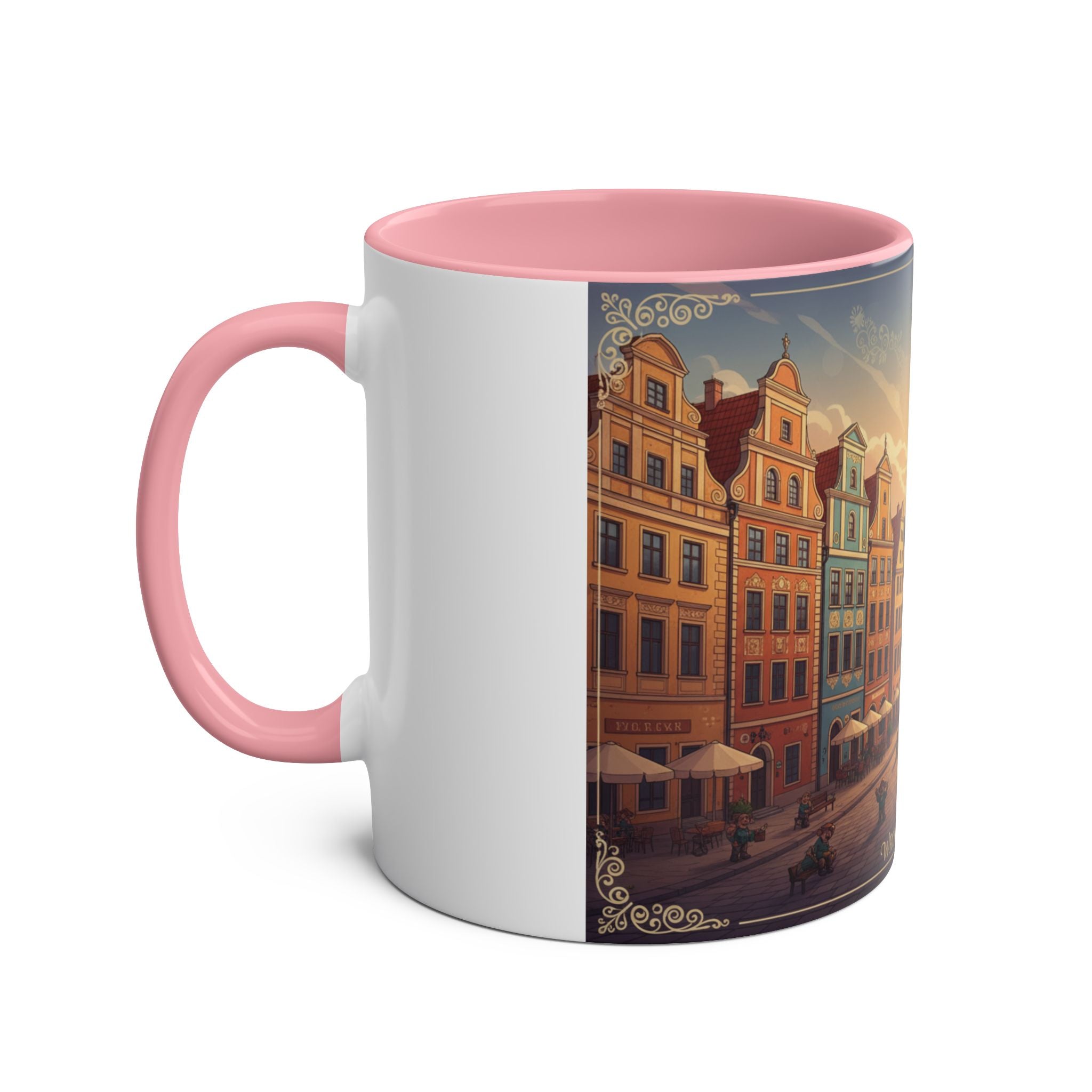 Wrocław Vintage Cityscape Mug — 11oz Two-Tone Coffee Cup