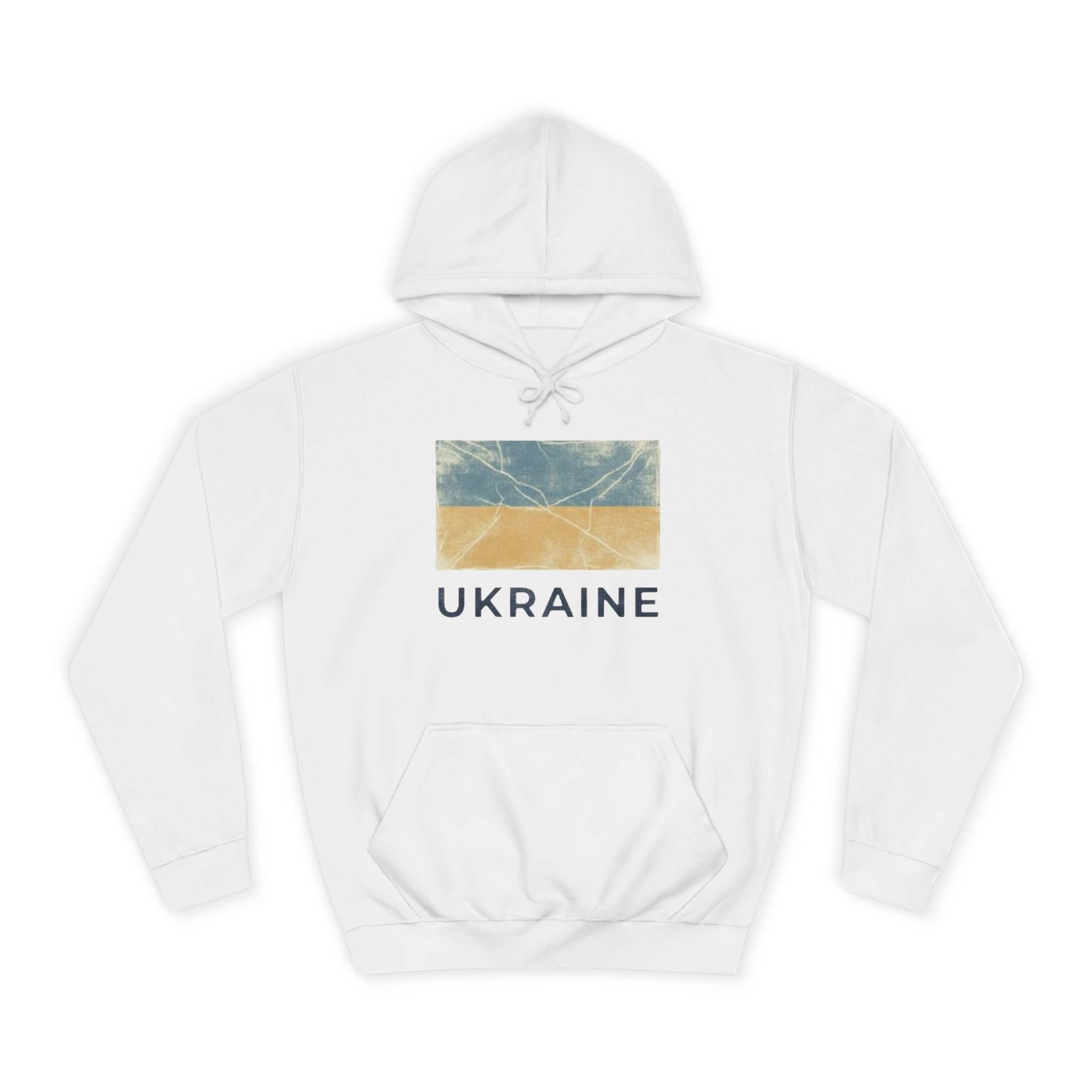 Ukraine Flag Hoodie – Distressed Blue & Yellow Support Pullover