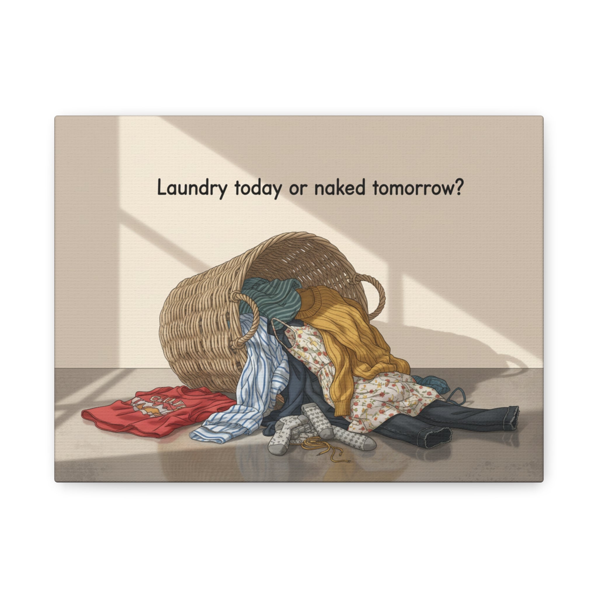 Laundry Today or Naked Tomorrow Canvas Wall Art