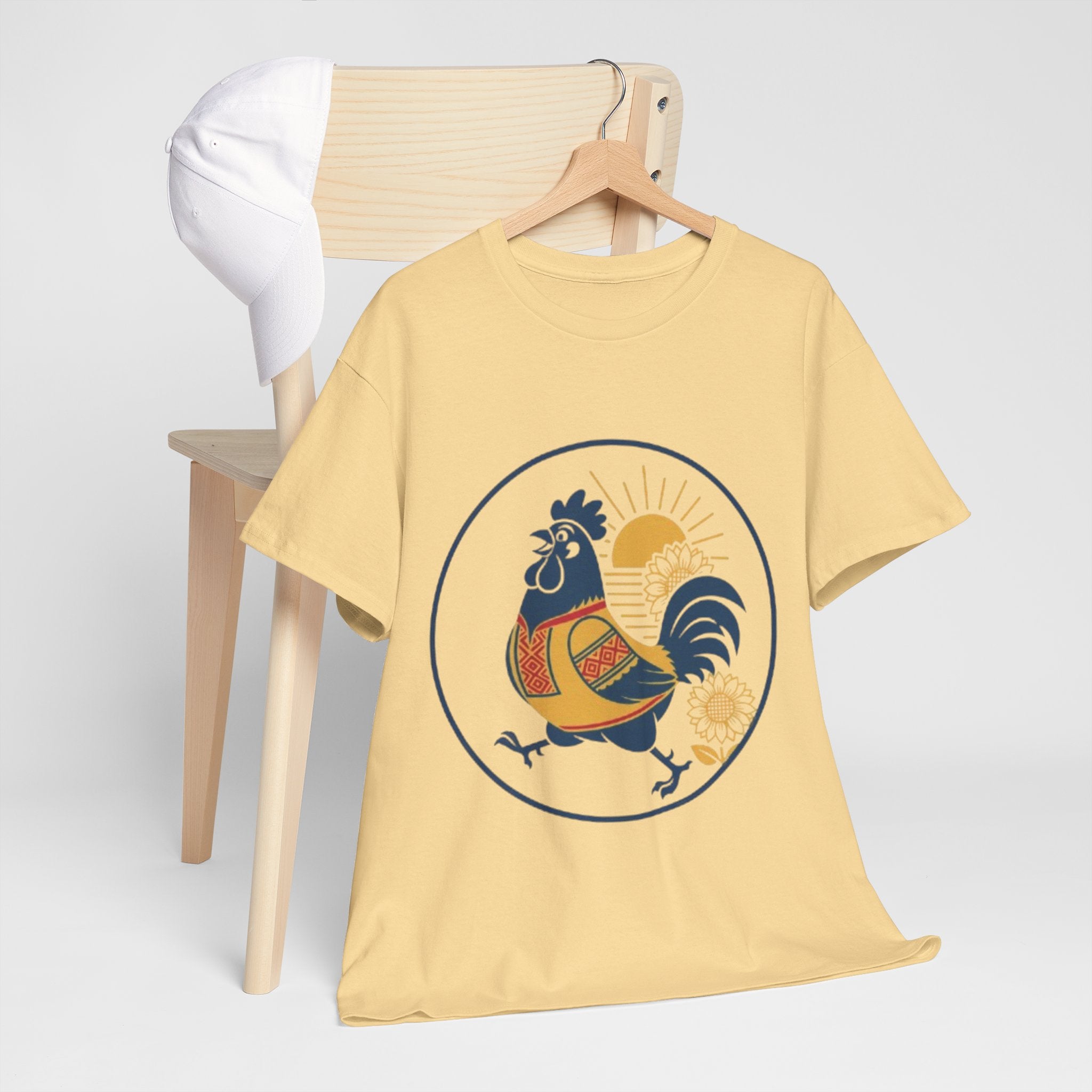 Rooster Sunburst Graphic Tee — Vintage Farmhouse Rooster T-Shirt
