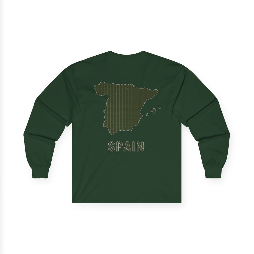 Spain Map Long Sleeve Tee — Gallus Logo Travel Shirt