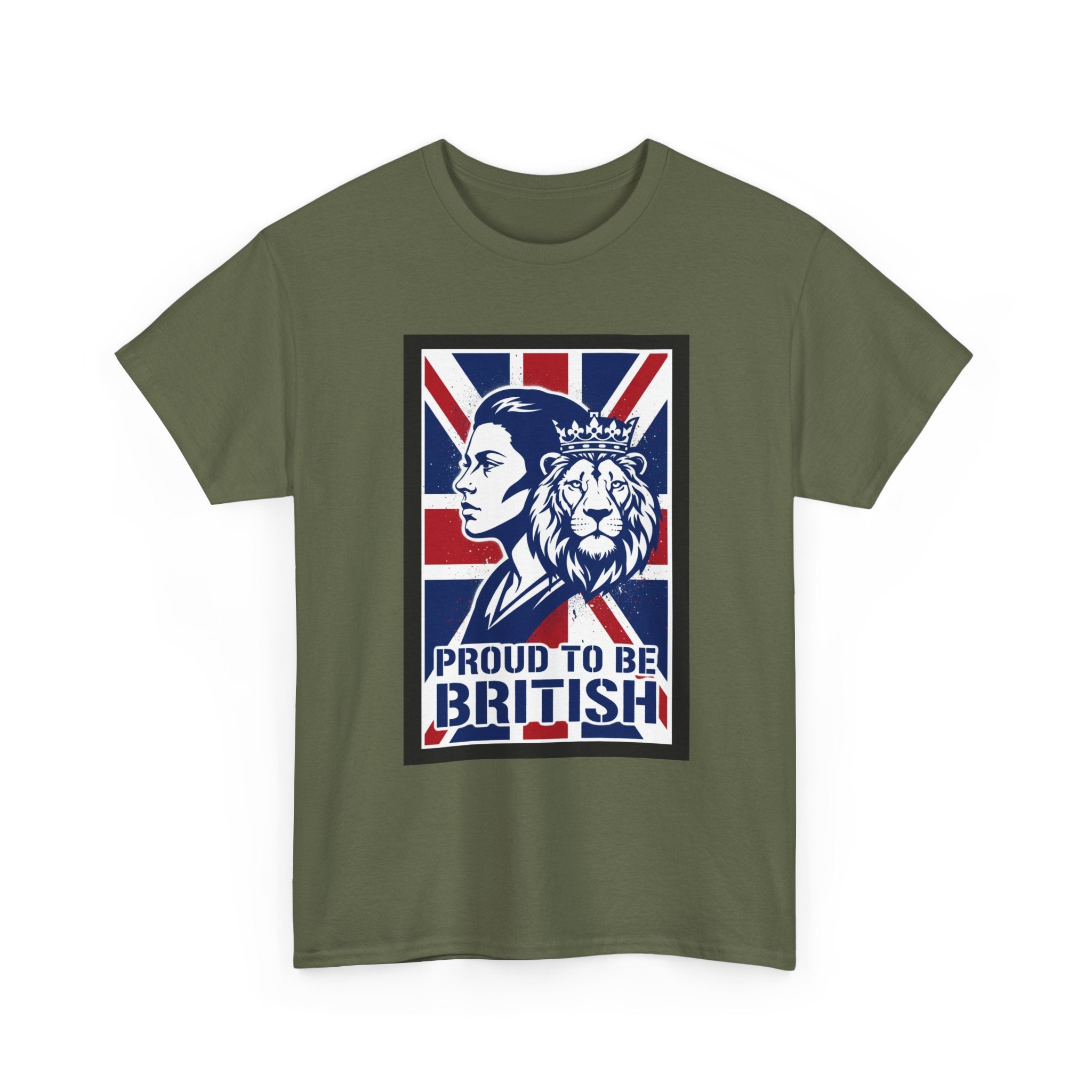 Proud to Be British T-Shirt – Union Jack Lion Graphic Tee