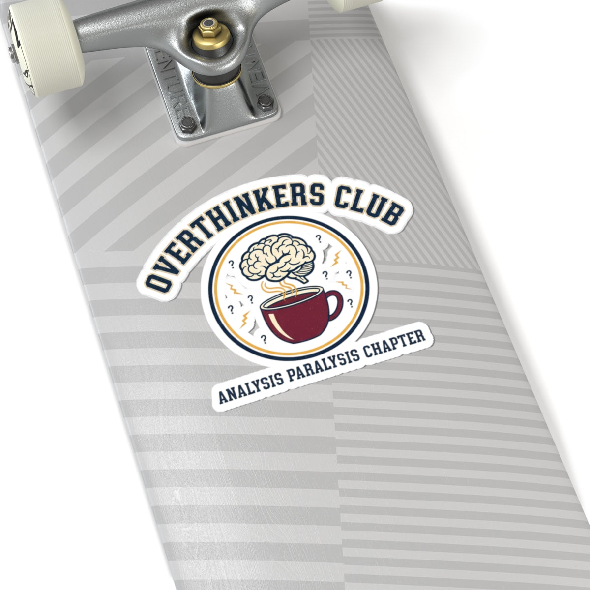 Overthinkers Club Sticker | Ironic Varsity Society, Collegiate Aesthetic Kiss-Cut