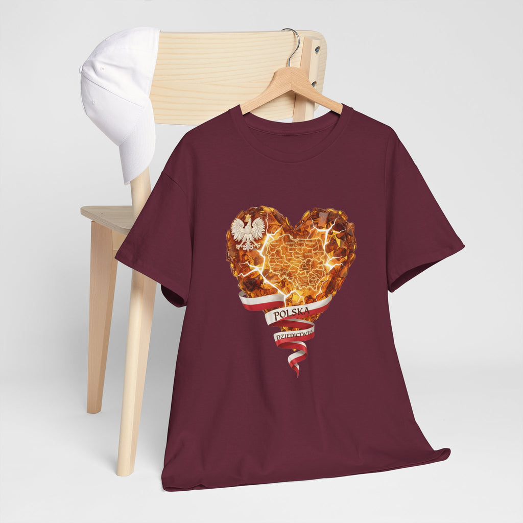Polish Pride Heart Flame Tee | Polska Heritage T-Shirt