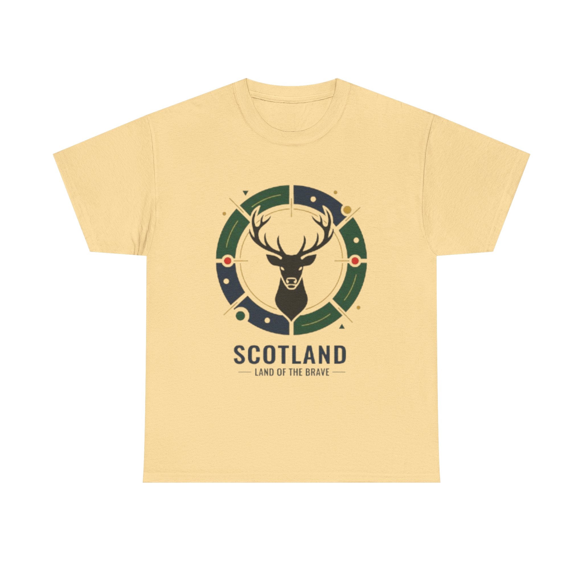 Scotland Stag Crest T‑Shirt — "Scotland: Land of the Brave" Graphic Tee