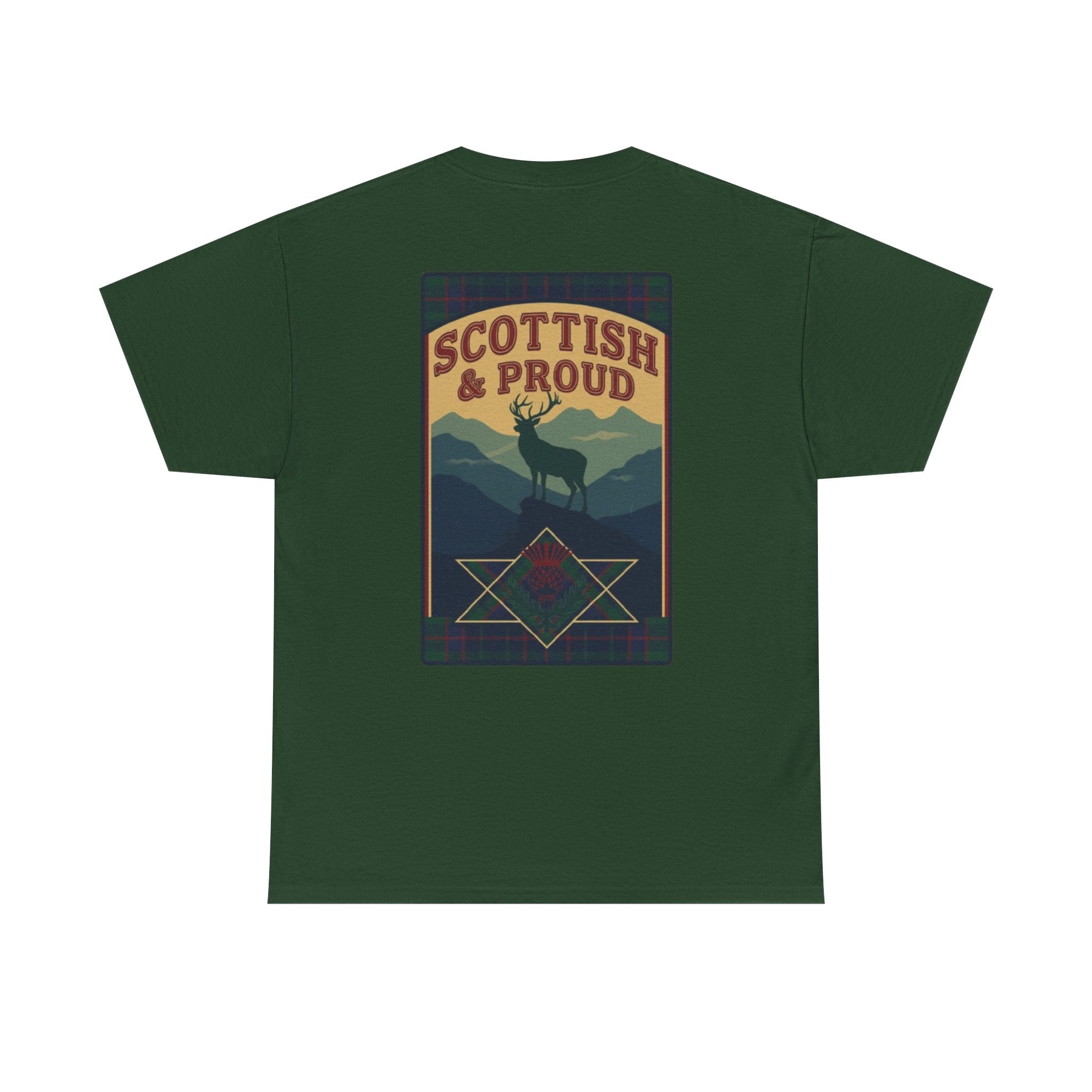 Scottish & Proud T‑Shirt — Retro Stag Scotland Flag Tee