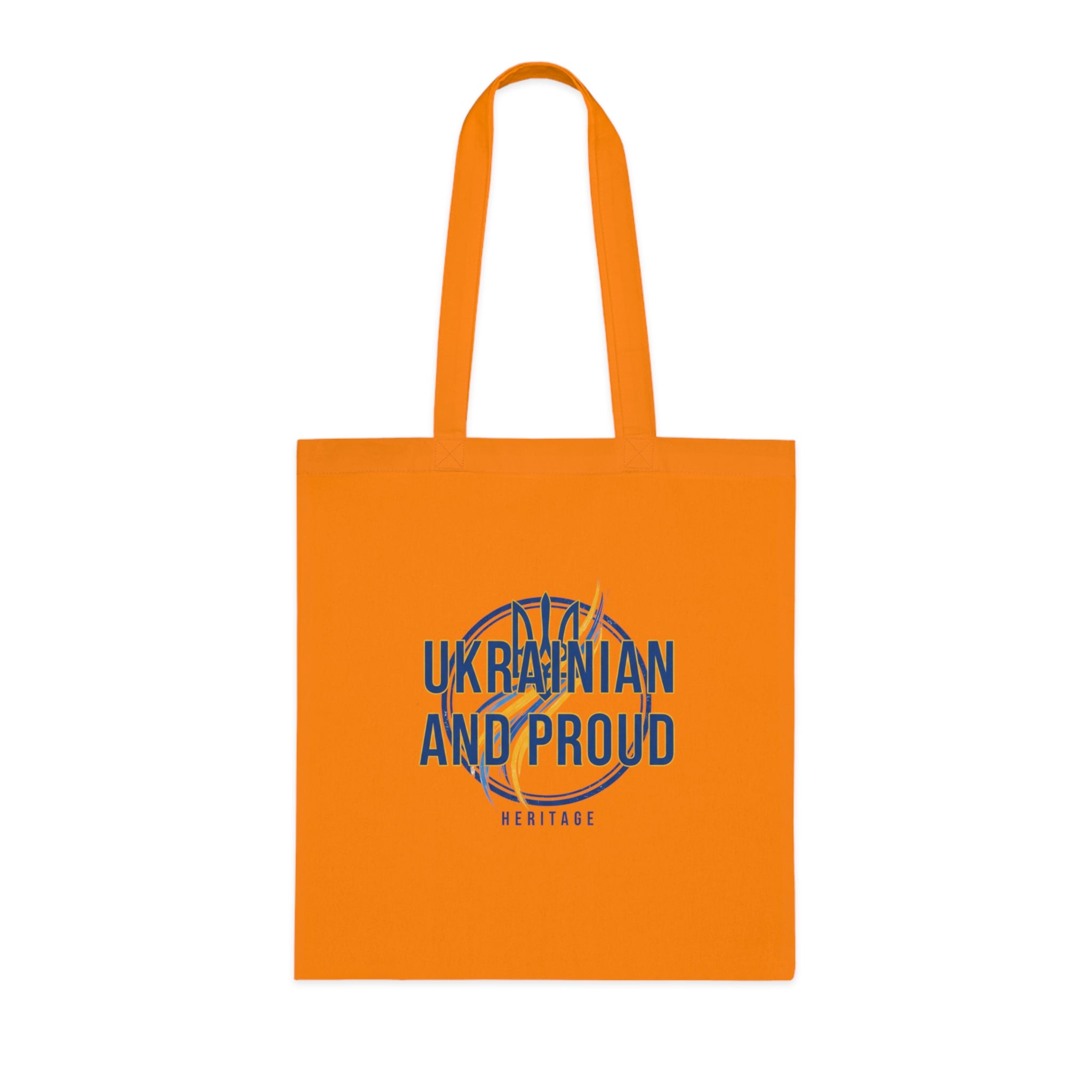 Ukrainian And Proud Cotton Tote — Heritage Flag Graphic Tote Bag
