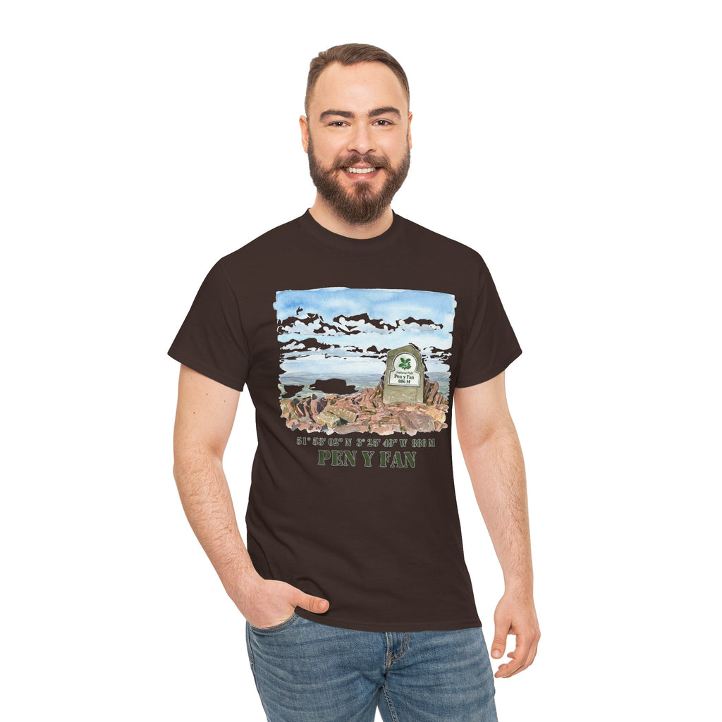 Pen y Fan Landscape T‑Shirt — Wales Mountain Hiking Souvenir Tee