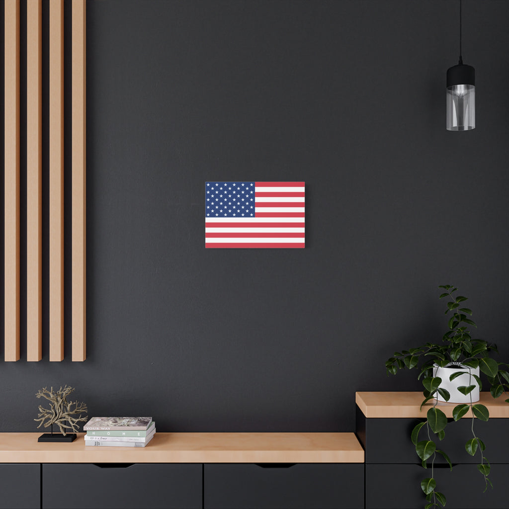 American Flag Matte Canvas Print — Stretched Patriotic Wall Art