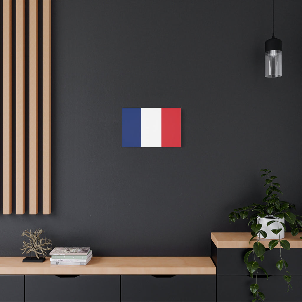 France Flag Matte Stretched Canvas (1.25") — Tricolor Wall Art