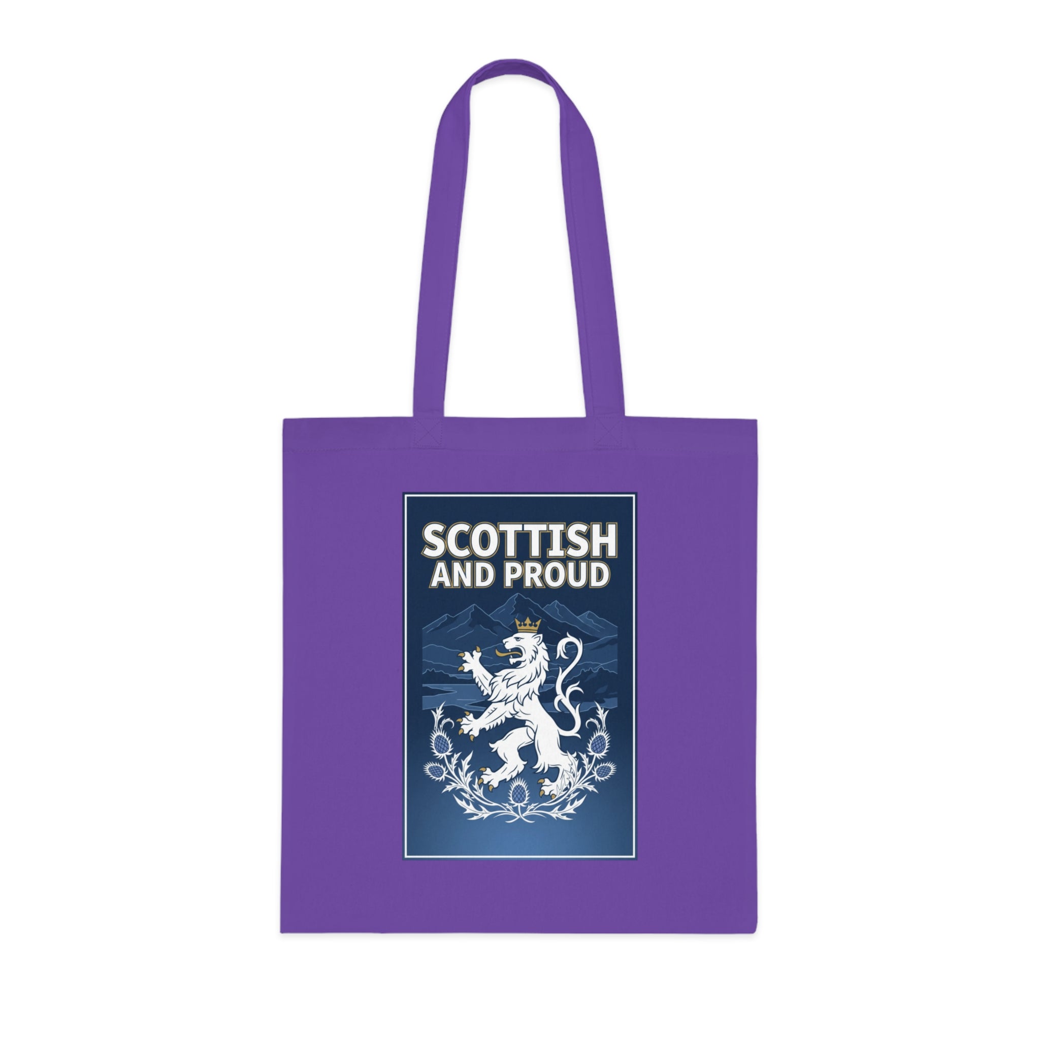 Scottish and Proud Tote Bag — Cotton Grocery & Market Tote with Lion Rampant Design