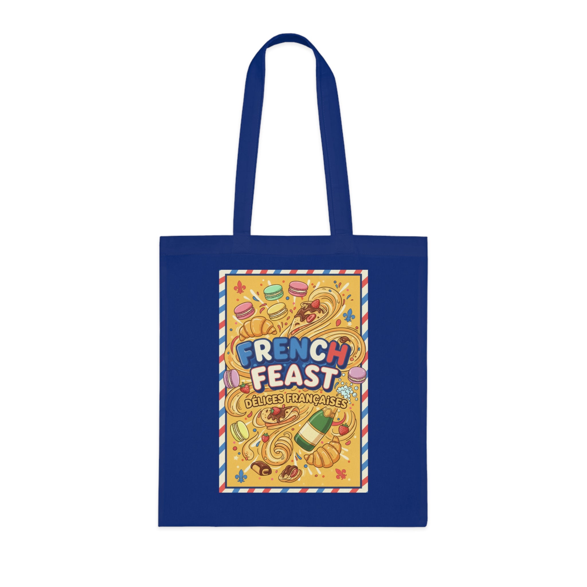 French Feast Tote Bag — Illustrated Pastries & Food Market Cotton Tote