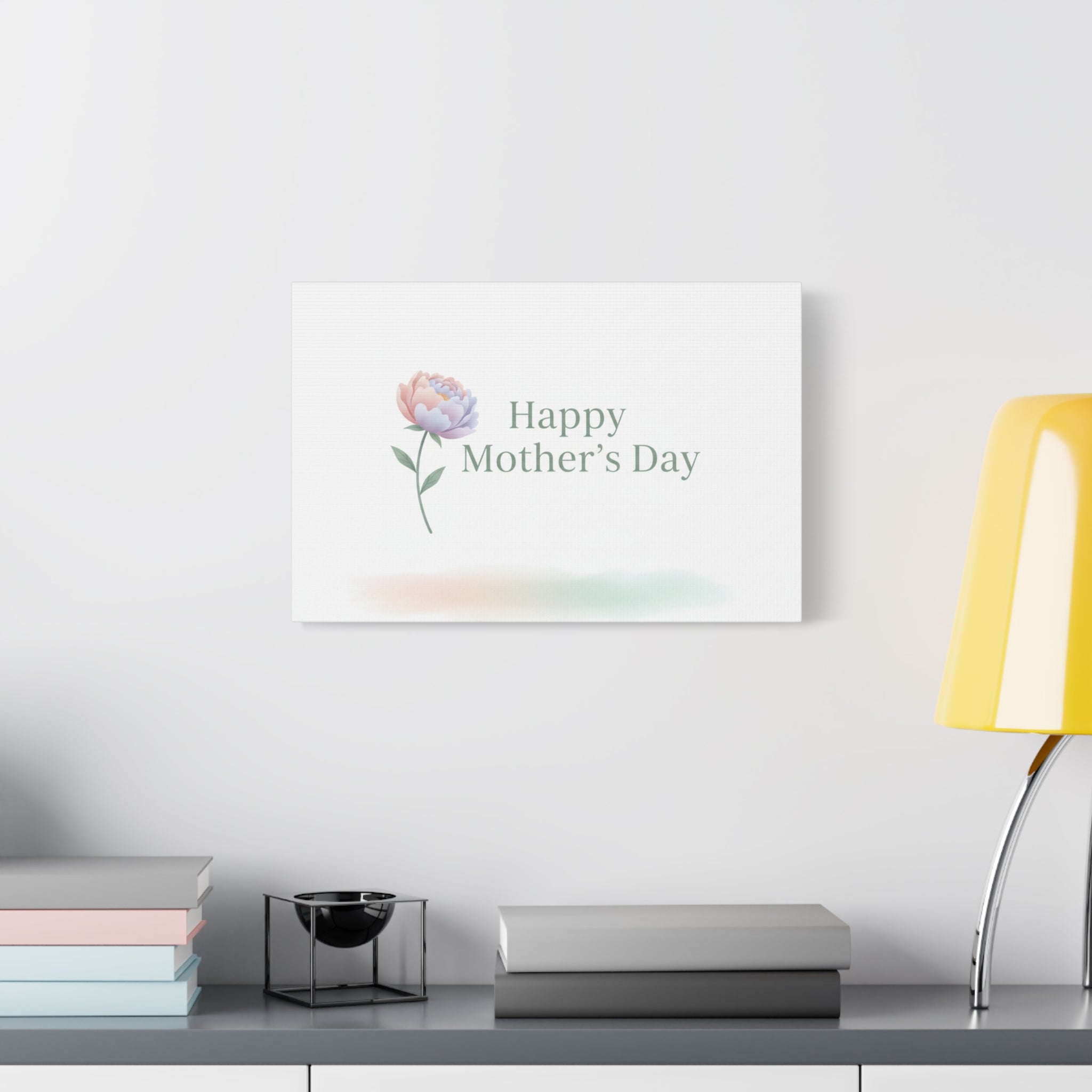 Mother's Day Canvas Wall Art — 'Happy Mother's Day' Floral Print