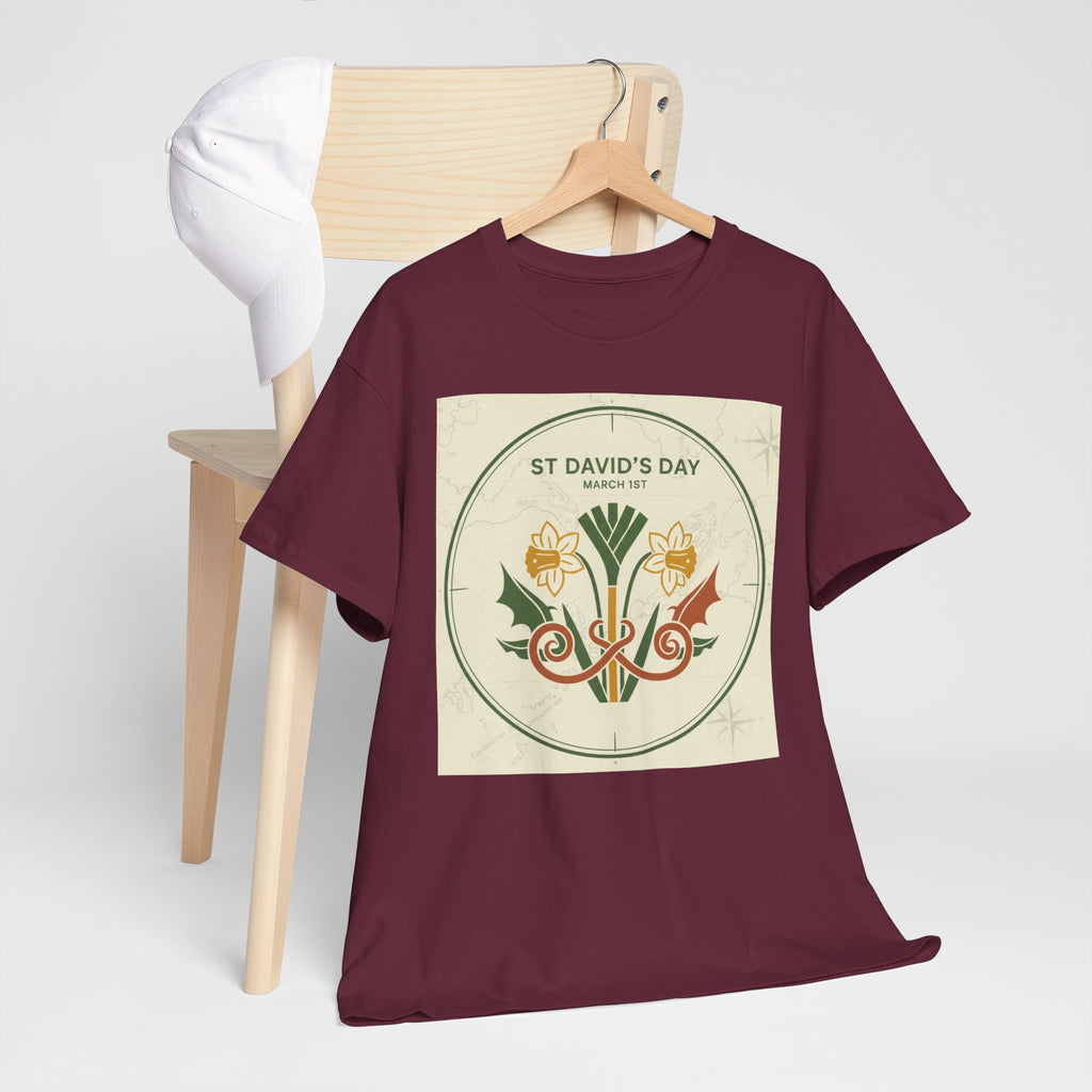 St. David's Day Floral Tee — Welsh Daffodil & Leek Celebration Shirt