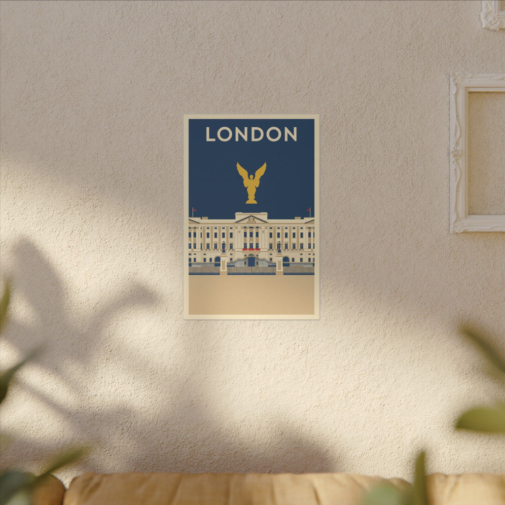 London Buckingham Palace Canvas Print Vintage Travel Poster Wall Art