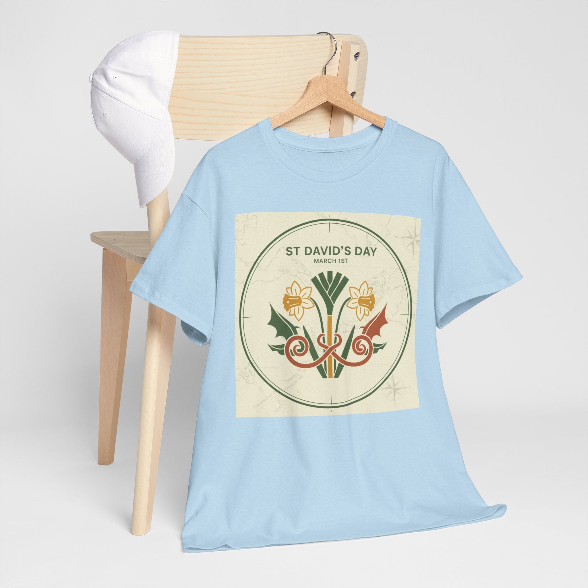 St. David's Day Floral Tee — Welsh Daffodil & Leek Celebration Shirt