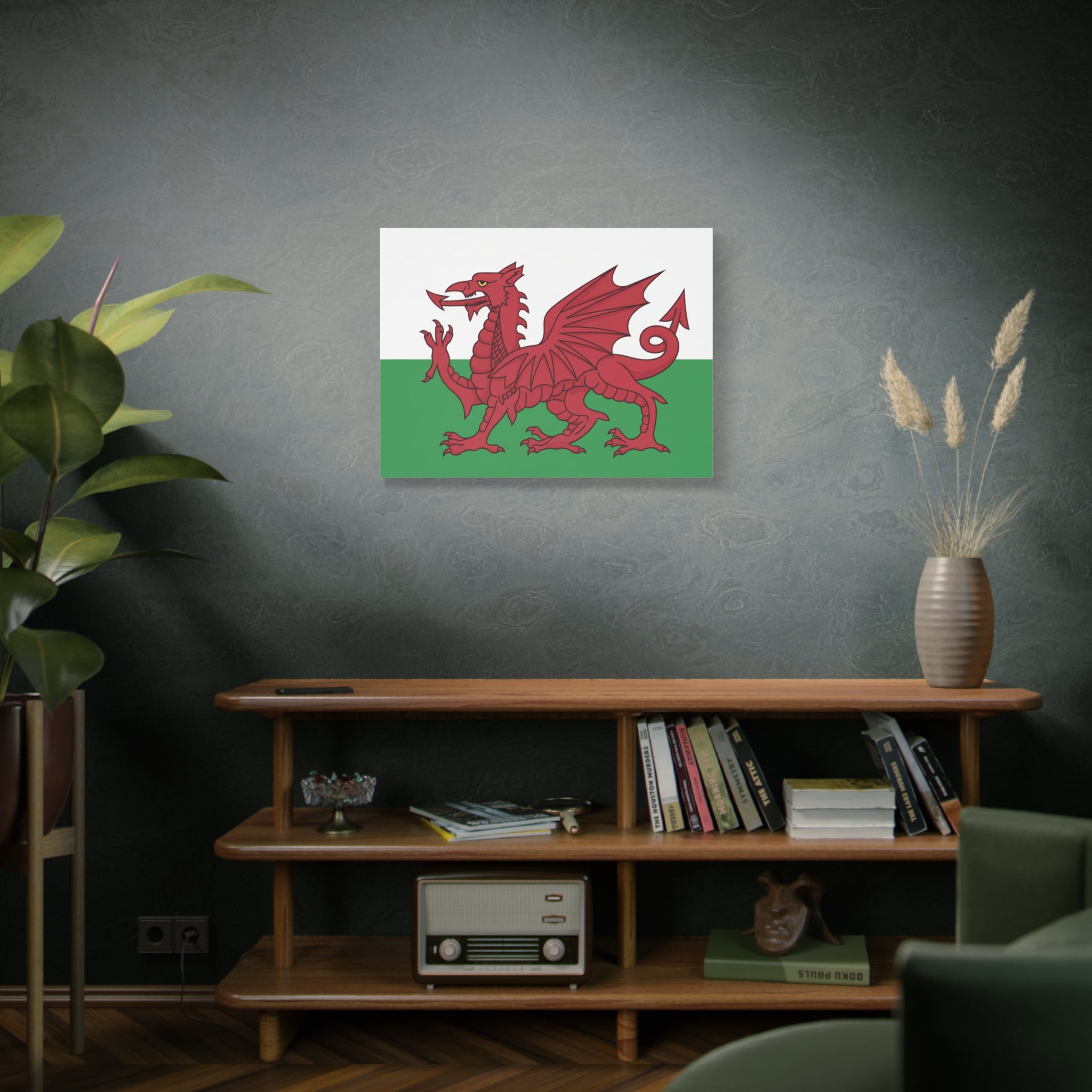 Welsh Flag Canvas Print — Red Dragon Matte Stretched Wall Art