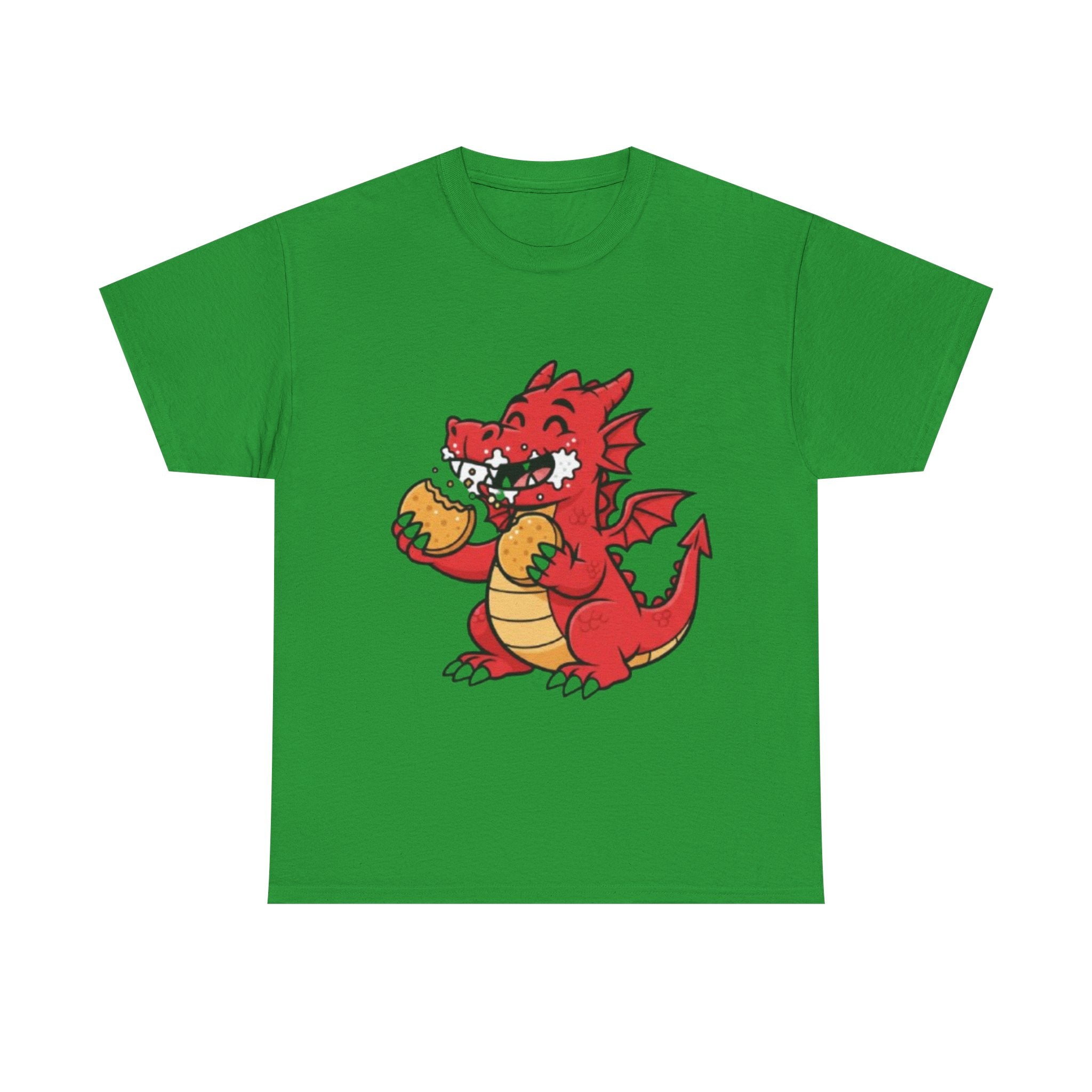 Red Dragon Eating Tacos T-Shirt — Cute Cartoon Taco Lover Tee