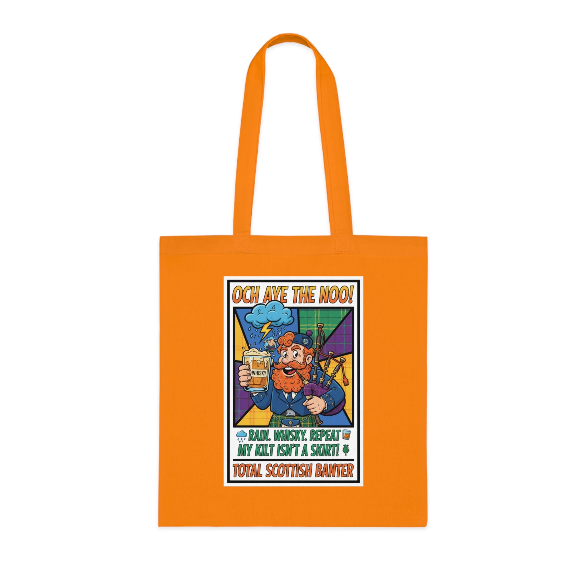 Tote Bag — "Och Aye The Noon!" Scottish Barber Cartoon Tote