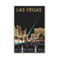 Las Vegas Retro Travel Canvas Print Vintage Night Strip Wall Art